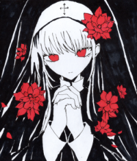 シスターと赤い花